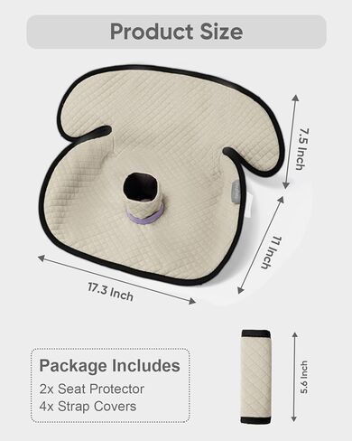 2 Pack Baby Potty Training Car Seat Protector, Waterproof Car Seat Liner for Potty Training Toilet, Baby Infant Toddler Piddle Pad Fits for Carseat, Stroller, Highchair - 2 Pack, Beige in Kuwait