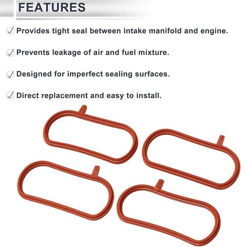 Engine Intake Manifold Gasket for Honda Accord 2018-2025 Intake Manifold Sealing Gasket for Honda Civic 2016-2024 No.171055AA004 Rubber 4 Pcs in Saudi Arabia