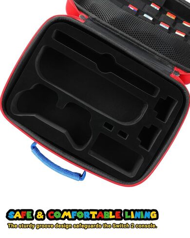 FUNLAB Switch Carrying Case Compatible with Nintendo Switch/OLED, Hard Shell Switch Case Cute Switch Travel Case with 14 Games Holder for Switch and Accessories - Red & Blue in Kuwait