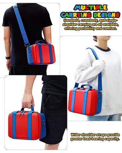 FUNLAB Switch Carrying Case Compatible with Nintendo Switch/OLED, Hard Shell Switch Case Cute Switch Travel Case with 14 Games Holder for Switch and Accessories - Red & Blue in Kuwait