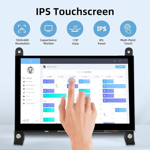 شاشة Raspberry Pi مقاس 5 بوصات، شاشة تعمل باللمس سعوية 800x480 HDMI IPS شاشة لـ Raspberry Pi 5 4 3 2 Zero BB، خالية من السائق in Kuwait