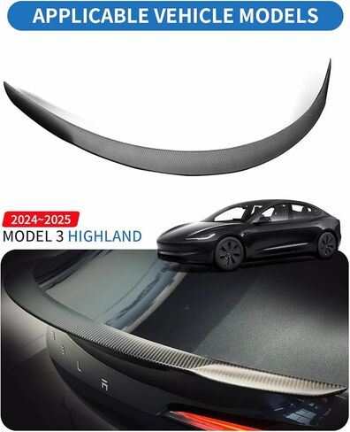 سبويلر من ألياف الكربون الحقيقية لسيارة Tesla Model Y Juniper(2025-2026) 100% مادة ألياف الكربون OEM سبويلر يناسب تمامًا، عبوة واحدة in Saudi Arabia