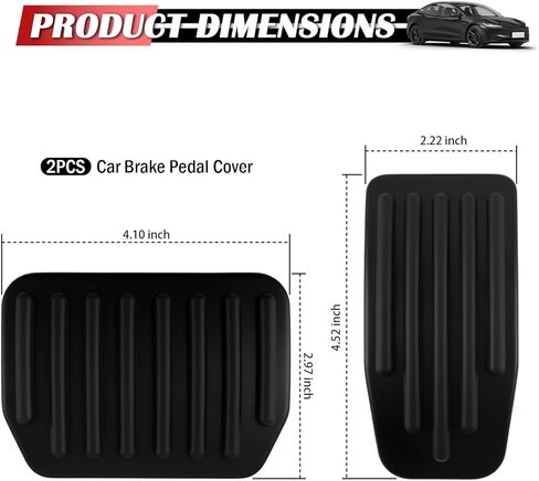 2PCS Gas and Brake Pedals Covers Set,Anti-Slip & Aluminum Brake Pedals Pad Compatible with Tesla Model 3 Model Y,Gas Pedal Covers Automotive Accessories for Protect Foot Pedal in Saudi Arabia
