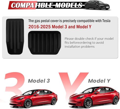 2PCS Gas and Brake Pedals Covers Set,Anti-Slip & Aluminum Brake Pedals Pad Compatible with Tesla Model 3 Model Y,Gas Pedal Covers Automotive Accessories for Protect Foot Pedal in Saudi Arabia