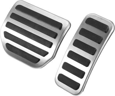 X AUTOHAUX 2pcs Brake Pedal Pad Gas Accelerator Pedal Cover for Land Rover Range Rover Sport 2006-2013 Silver Tone in Saudi Arabia
