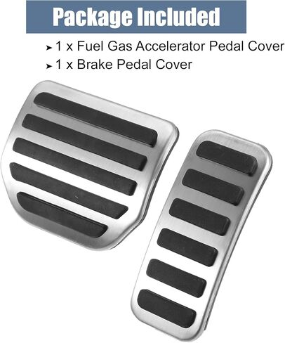 X AUTOHAUX 2pcs Brake Pedal Pad Gas Accelerator Pedal Cover for Land Rover Range Rover Sport 2006-2013 Silver Tone in Saudi Arabia