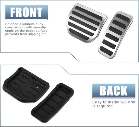 X AUTOHAUX 2pcs Brake Pedal Pad Gas Accelerator Pedal Cover for Land Rover Range Rover Sport 2006-2013 Silver Tone in Saudi Arabia