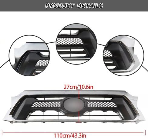Bewild طقم الجسم المصد الأمامي مناسب لـ 2012 2013 2014 2015 Toyota Tacoma غطاء المصد الأمامي مع مجموعة مصبغة + لوحات حشو المصباح الأمامي + أغطية إطار Foglight (أسود) in Kuwait