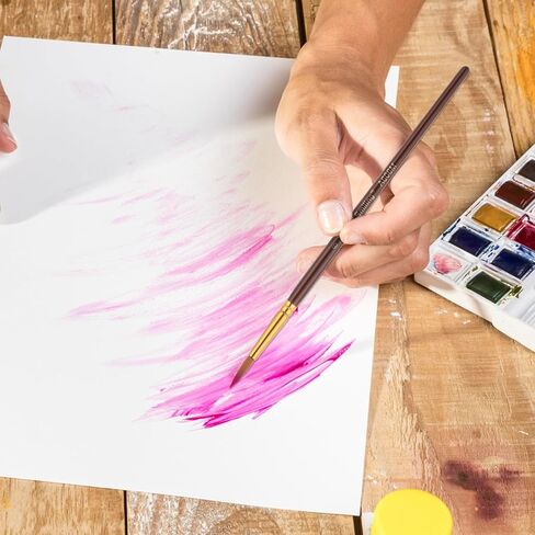 6 قطع من فرش الألوان المائية السمور الاحترافية، مجموعة فرش رسم الوجه للفنانين المحترفين مجموعة متنوعة من الأشكال مع مجموعة مكياج فنية مسطحة للجسم للرسم بأحبار الغواش الأكريليك المائية in Kuwait