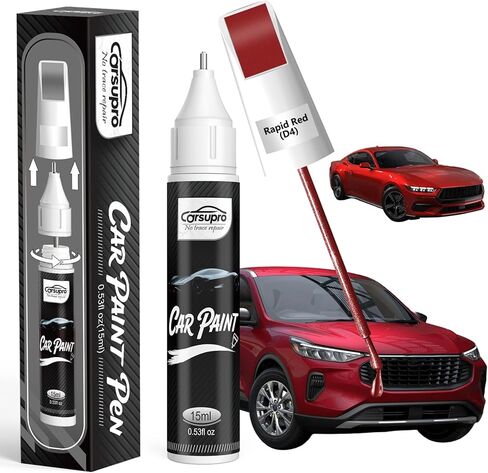 Ruby Red Metallic(RR) for Ford Touch Up Paint Pen, 2 in 1 Car Scratch Remover with Pen Tip and Brush, Precise Color Match for Car Paint Scratch Repair, Quickly and Easily Fix Chips and Nicks in Saudi Arabia