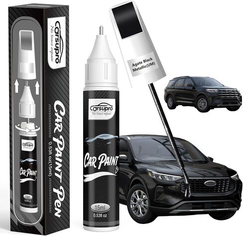 روبي ريد ميتاليك (RR) لقلم طلاء Ford Touch Up، مزيل خدوش السيارة 2 في 1 مع طرف قلم وفرشاة، تطابق دقيق للألوان لإصلاح خدوش طلاء السيارة، إصلاح الرقائق والشقوق بسرعة وسهولة in Kuwait