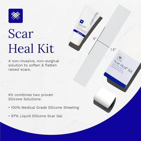 مجموعة علاج الندبات من ريجوفاسكين - مجموعة الندبات لندبات الثدي - علاج الندبات لتنعيم الندبات وتسطيحها وتقليلها واستعادتها - جل الندبات، ورقة سيليكون زوج مرساة الثدي وشريط طبي - يوصى به الطبيب in Saudi Arabia