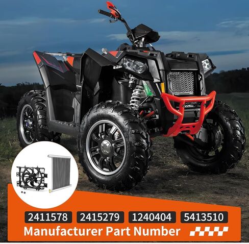 Radiator & Fan-Assembly For Polaris Sportsman 550 850 1000 Scrambler 850 2009-2025 1240404 2411578 2415279 in Saudi Arabia