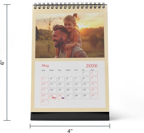 تقويم CanvasChamp المخصص 2026 - تقويم مكتبي مخصص مع صورة ونص (6 بوصة × 4 بوصة) - تقويم صور حلزوني in Kuwait