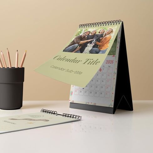 تقويم CanvasChamp المخصص 2026 - تقويم مكتبي مخصص مع صورة ونص (6 بوصة × 4 بوصة) - تقويم صور حلزوني in Kuwait