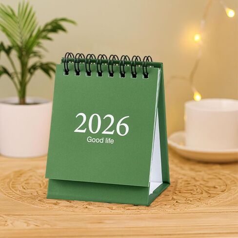 تقويم مكتب صغير 2025-2026 - تقويم شهري صغير مع ورق سميك، ملصقات للمنزل/المكتب، يمتد من يوليو 2025 إلى ديسمبر 2026، أخضر in Saudi Arabia
