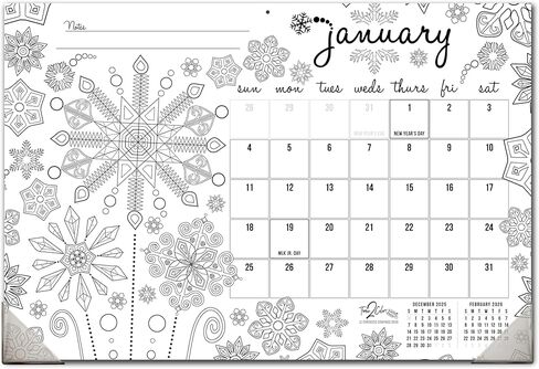 Time2Color 2026 Home Edition Desk Blotter/تقويم تلوين الحائط (19 بوصة × 13 بوصة): موضوع الفصول in Saudi Arabia