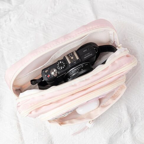 Kawaii Pencil Case Aesthetic Large Cute Pencil Pouch with Cartoon Iron On Patches Holder Preppy Supplies for Girls Women (Pink) in Kuwait