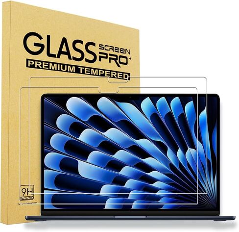 2 Pack Tempered Glass Screen Protector For MacBook Air 15 (2023 Released M2 Chip A2941, 2024 Released M3 Chip A3114) Laptop, 9H Hardness,Bubble Free in Saudi Arabia