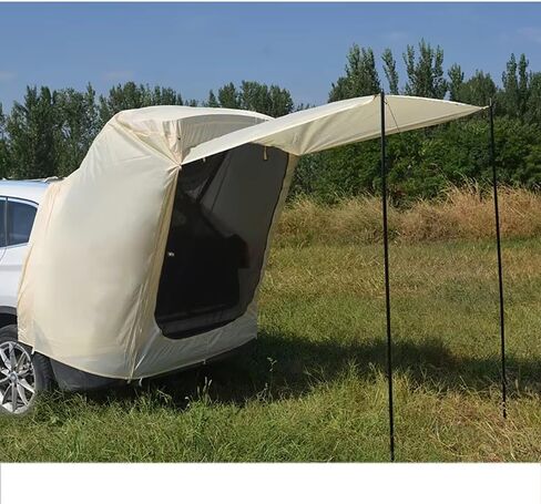Tailgate Tent SUV Camping Awning Shade Compatible with for Nissan Rogue 2021–2025 T33 Camping Auto Shade Smooth Ventilation,B-Sun Shade Pole-Beige in Kuwait