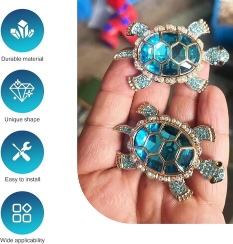 Turtle Car Accessories, Cute Turtle Air Fresheners Diffuser Vent Clip, Crystal Rhinestone Auto Air Conditioning Outlet Clip, Sea Turtles Car Decorative for Women (Blue, 2PCS) in Saudi Arabia