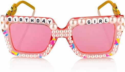 Birthday Party Hats and Sunglasses Set, Square Birthday Girl Sunglasses Party Favors Accessories in Saudi Arabia
