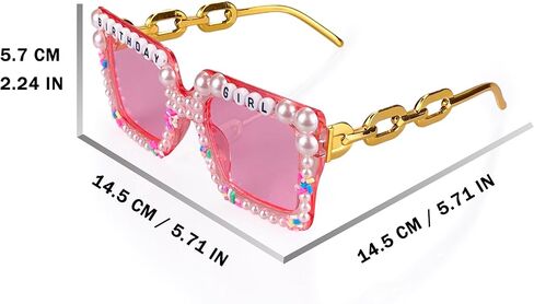 Birthday Party Hats and Sunglasses Set, Square Birthday Girl Sunglasses Party Favors Accessories in Saudi Arabia