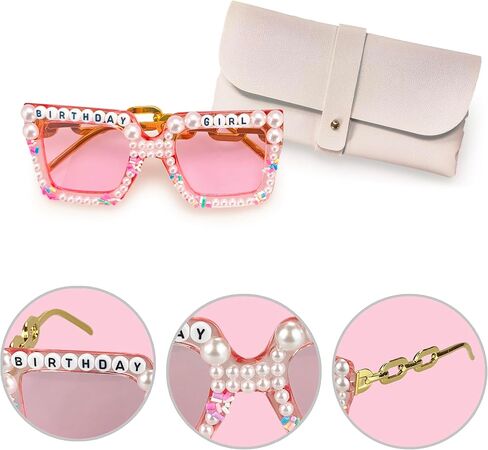 Birthday Party Hats and Sunglasses Set, Square Birthday Girl Sunglasses Party Favors Accessories in Saudi Arabia