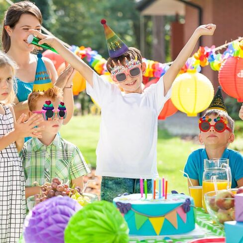 Birthday Party Hats and Sunglasses Set, Square Birthday Girl Sunglasses Party Favors Accessories in Saudi Arabia
