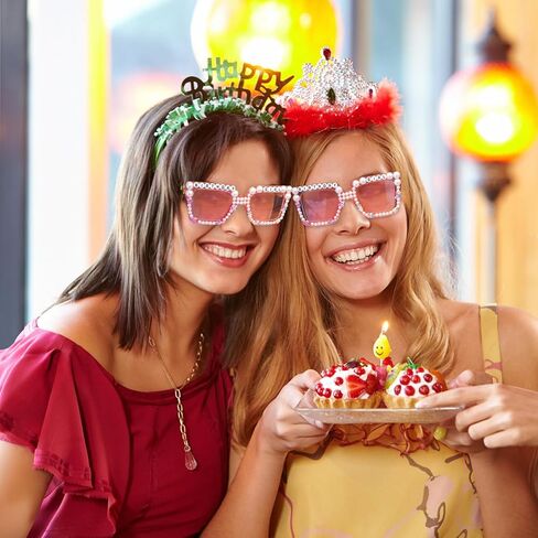 Birthday Party Hats and Sunglasses Set, Square Birthday Girl Sunglasses Party Favors Accessories in Saudi Arabia