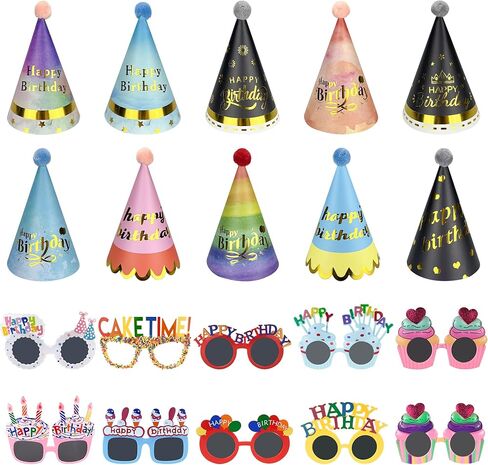 Birthday Party Hats and Sunglasses Set, Square Birthday Girl Sunglasses Party Favors Accessories in Saudi Arabia