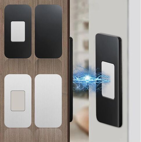 2Sets Invisible Magnetic Suction Drawer Closer Self Adhesive Sliding Door Furniture Anti-Rust Magnet Stickers Accessories,Black in Saudi Arabia
