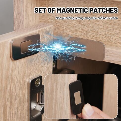 2Sets Invisible Magnetic Suction Drawer Closer Self Adhesive Sliding Door Furniture Anti-Rust Magnet Stickers Accessories,Black in Saudi Arabia
