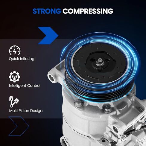 98350 Air Conditioning A/C Compressor with Clutch Compatible with Audi A4, A5, A3 Quattro, A4 Quattro, A5 Quattro, A8 Quattro, A4 allroad, Q7 in Saudi Arabia