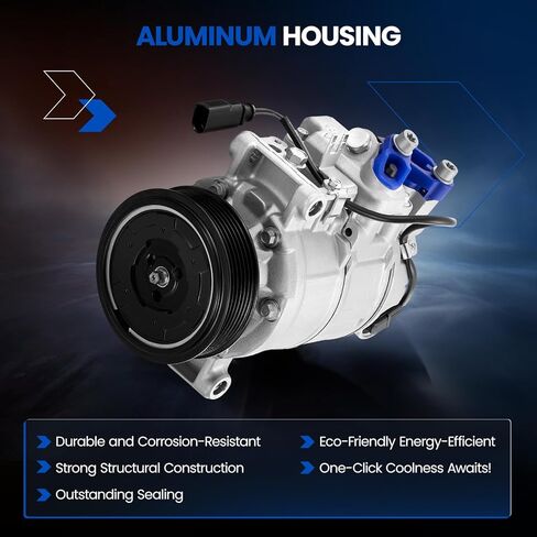 98350 Air Conditioning A/C Compressor with Clutch Compatible with Audi A4, A5, A3 Quattro, A4 Quattro, A5 Quattro, A8 Quattro, A4 allroad, Q7 in Saudi Arabia