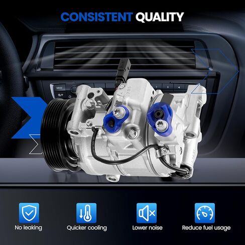 98350 Air Conditioning A/C Compressor with Clutch Compatible with Audi A4, A5, A3 Quattro, A4 Quattro, A5 Quattro, A8 Quattro, A4 allroad, Q7 in Saudi Arabia