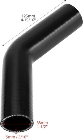 QWORK 45 Degree Elbow Silicone Hose, 1.5" ID 4-Ply Reinforced Silicone Hose for Turbo, Intercooler and Intake, 5" Leg length in Saudi Arabia