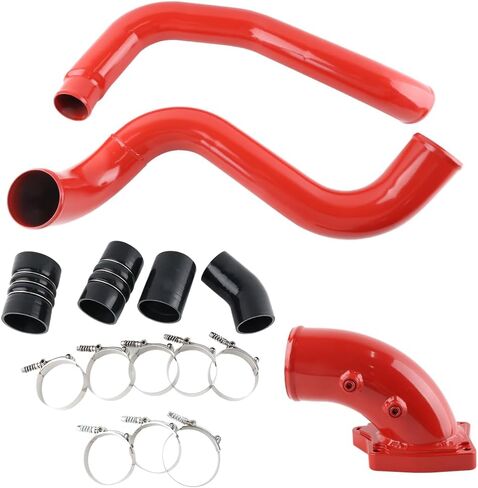 6.0L Diesel Turbo Intercooler Pipes + Intake Elbow Red Compatible with 2003-2007 Ford F250, F350 F450 F550 Super Duty 6.0L 363CI OHV V8 Diesel Turbo High Flow Aluminum Pipe in Saudi Arabia