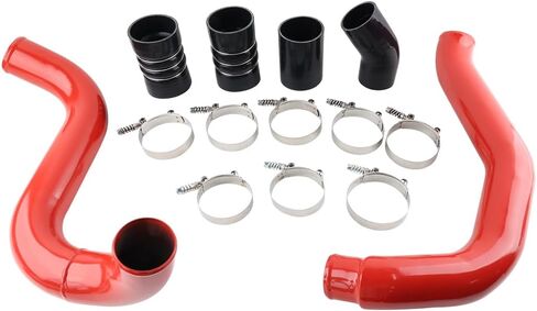 6.0L Diesel Turbo Intercooler Pipes + Intake Elbow Red Compatible with 2003-2007 Ford F250, F350 F450 F550 Super Duty 6.0L 363CI OHV V8 Diesel Turbo High Flow Aluminum Pipe in Saudi Arabia