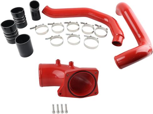 6.0L Diesel Turbo Intercooler Pipes + Intake Elbow Red Compatible with 2003-2007 Ford F250, F350 F450 F550 Super Duty 6.0L 363CI OHV V8 Diesel Turbo High Flow Aluminum Pipe in Saudi Arabia