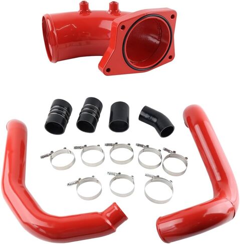 6.0L Diesel Turbo Intercooler Pipes + Intake Elbow Red Compatible with 2003-2007 Ford F250, F350 F450 F550 Super Duty 6.0L 363CI OHV V8 Diesel Turbo High Flow Aluminum Pipe in Saudi Arabia