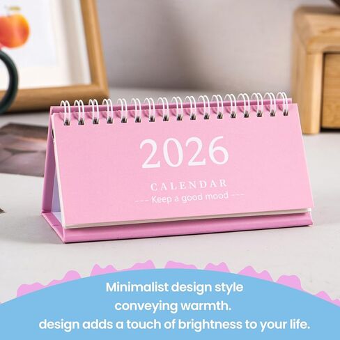 Long Notebook Calendar (Jan 2026-Dec 2026) - Combined Desk Calendar & Notebook, Twin-Wire Binding for Home/Office, Blue in Saudi Arabia