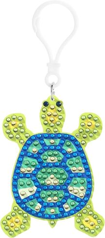 DIAMOND ART CLUB Keychain - Happy Turtle Diamond Painting Stickers Kit, Diamond Art Stickers for Beginners, Fun DIY Crafts for Adults, 3.15" x 2.17" in Saudi Arabia
