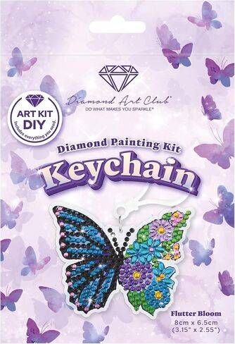 DIAMOND ART CLUB Keychain - Happy Turtle Diamond Painting Stickers Kit, Diamond Art Stickers for Beginners, Fun DIY Crafts for Adults, 3.15" x 2.17" in Saudi Arabia