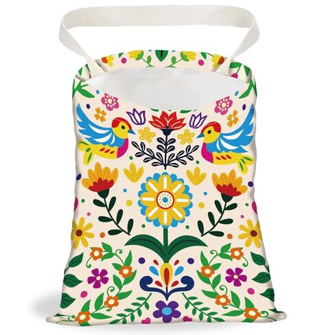 Floral Patch Print Car Trash Bag Hanging Garbage Bag with Snap Buttons Car-Back Seat Trash Storage Portable Dustbin for Men Women Car Interior Accessories Travel Camping in Saudi Arabia