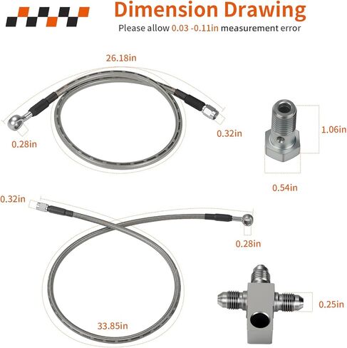 "+3" Stainless Braided Brake Lines Kit for Suzuki LT-Z400 For Kawasaki KFX400 For Arctic Cat DVX 400 2003-2008 in Saudi Arabia