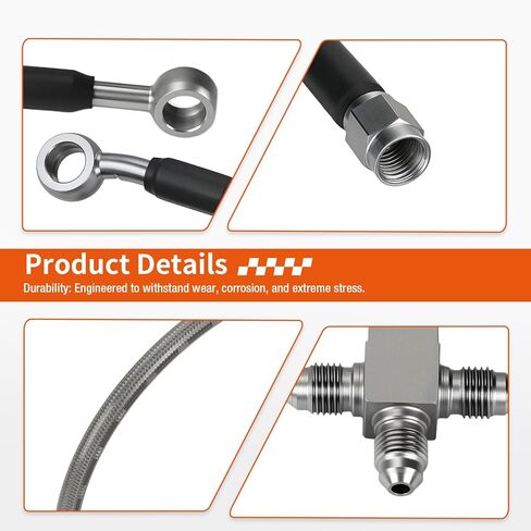 "+3" Stainless Braided Brake Lines Kit for Suzuki LT-Z400 For Kawasaki KFX400 For Arctic Cat DVX 400 2003-2008 in Saudi Arabia