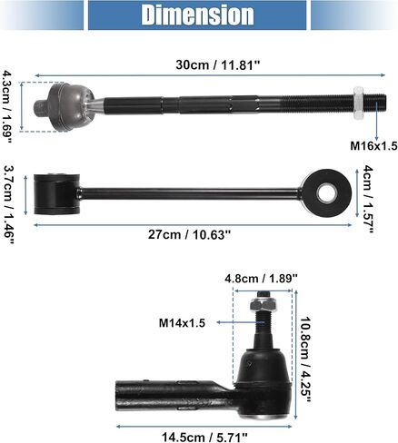 X AUTOHAUX 6 Pcs Front Sway Bar Links Inner Outer Tie Rod Ends for Jeep Commander 2006-2010 for Jeep Grand Cherokee 2005-2010 Suspension Kit Stabilizer Bar Link Steering Tie Rod End in Saudi Arabia