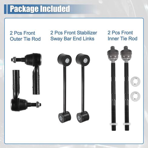 X AUTOHAUX 6 Pcs Front Sway Bar Links Inner Outer Tie Rod Ends for Jeep Commander 2006-2010 for Jeep Grand Cherokee 2005-2010 Suspension Kit Stabilizer Bar Link Steering Tie Rod End in Saudi Arabia