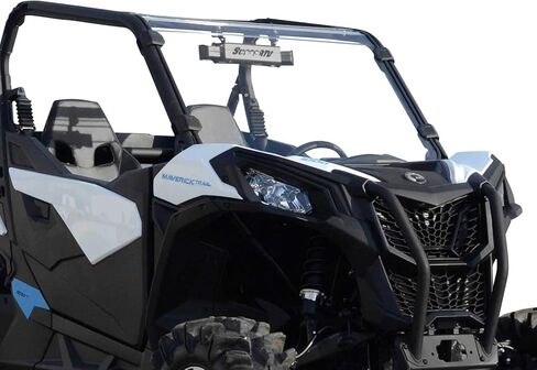 SuperATV Heavy Duty Scratch Resistant Full Windshield for 2019+ Can-Am Maverick Sport 1000 (See Fitment) | 1/4" Thick Polycarbonate | Preinstalled Bulb Seal | Easy Install | USA Made in Saudi Arabia